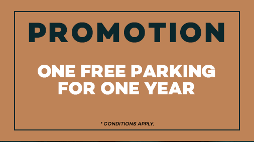 Promotion - 1 free parking for 1 year