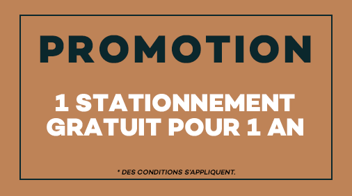 Promotion - stationnement gratuit pour 1 an